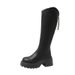 Platform Long Women 2025 Autumn New Brown Small Height Increasing High Over-the-Knee V-Cut Knight Boots_vogvips.com