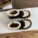 Women's Fahshion Boots:Anti Slip Snow Suede Short Boots 2024 New Trendy Flat Bottom Winter Warm,Apricot/Black,Free_vogvips.com