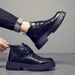 Chelsea Boots Men's Leather Business Dress Men's Shoes Locomotive Knight Short Boots Men's Retro Style Men's Boots_vogvips.com