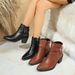 British Style High Heeled Martin Boots Plus Size Side Zipper Belt Buckle Chunky Heel Fashion Boots For Women_vogvips.com