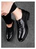 Crocodile Pattern Leather Shoes Men's Carved Men's Shoes Wind Casual Lang Wedding Shoes_vogvips.com