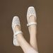 Cameido Mary Jane Shoes With Insole Summer Hollow Breathable Soft Sole And Upper One Strap_vogvips.com