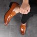 Men's Genuine Leather Oxford Shoes Breathable Slip-on Dress Shoes_vogvips.com