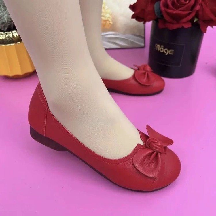 Bow Beef Tendon Soft Bottom Soft Surface Soft Leather Mother Shoes Flat Bottom Non-slip Light Mouth Single Shoes Women Are Not Tired_vogvips.com