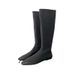 Cowhide Version ~ Minimalist Row Style Versatile Stretch Slim Women Socks Square Toe Flat Not Over-the-Knee Long Boots_vogvips.com