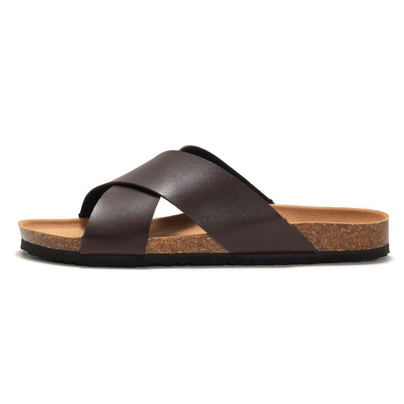 RUIZUSTOCK Summer New Men's Cork Slippers, Beach Shoes, Student Crossover Water Pine Cool Slippers_vogvips.com