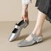 Weiwei Girl 958 French Style Square Toe Slippers for Women Thick Soled Single Strap Rhinestone Embellished Closed Toe Summer Wear_vogvips.com