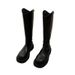 2025 Thick-Soled For Women, Knee-High, Autumn And Winter Slimming Martin Boots, Korean Style Round-Toe Back Zipper Boots_vogvips.com