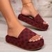 Plus-size Platform Women's Slippers Plum Embroidery Muffin Bottom Casual Women's Flip-flops_vogvips.com