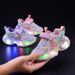2026 Spring And Autumn Girls' New Cartoon Light-Up Magic Tape Sneakers Princess Girls Glowing Running Shoes Trend_vogvips.com