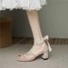 French-style Pearl Sandals For Women, Summer Low-heel 2026 New Fashion Design, Niche Bridesmaid Chunky High-heeled Shoes_vogvips.com