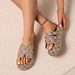 Women's plus Size Slippers round Toe Thick Sole Small Plum Blossom Design Single Strap Comfortable Home Shoes_vogvips.com