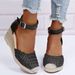 Women's Shoes Spring And Summer New Large Size Braided Rope Wedge Sandals_vogvips.com