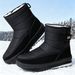 European Warm Series Men's Winter Shoes, Thickened And Fleece-Lined Snow Boots, Casual Versatile Non-Slip Slip-On Cotton Boots_vogvips.com
