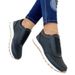 Autumn New Round Toe Thick Oled Elatic Port For Women In Plu Ize, Low Cut, Hallow Mouth Ingle Hoe, Caual_vogvips.com