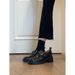 Belt Buckle Deep Loafers Women's Thick Heel One Pedal Small Leather Shoes Women's Low Heel_vogvips.com