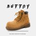 Martin Boots Tooling Boots Heightening Short Boots Tough Guy Big Head High Top Rhubarb Boots_vogvips.com