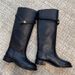 Cowhide Version Retro Small Gold Buckle Leather Platform Boots Women's Belt Buckle Thick Heel Knight Boots Tall Boots Long Boots_vogvips.com