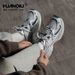 Men's Chunky Platform Dad Sneakers Thick Sole Height Increasing Trendy Casual Versatile Lace Up Sneakers For Walking Comfort_vogvips.com