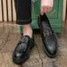 New Fashion Men's Brown Business Casual Loafer Shoes Daily Office Black Buckle Monk Men's Shoes One Foot Cover Banquet Dress Wedding Leather Shoes_vogvips.com