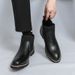 New Fashion Chelsea Boots Men's Pointy Toe Retro Boots British Men's Boots Leather Boots Leather Shoes_vogvips.com