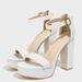 Women's Strappy High Heel Sandals With Platform Glitter Summer Party Shoes Comfortable Elastic Fabric Open Toe White Pink Open Toe Sexy Women's Shoes_vogvips.com