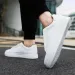 Leather White Sports Shoes Men's Classic Casual Flat Shoes, Daily Wear_vogvips.com