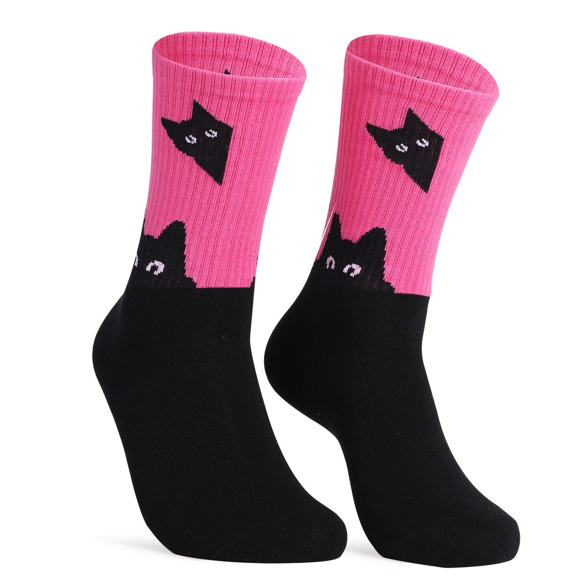 Casual socks hot cat dog rainbow large size cotton socks women's casual cotton women's mid-tube socks_vogvips.com