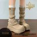 Slimming~ Two-Way Wear Foldable Thick-Soled For Women Elastic Slim Knitted Sock 2025 New Long Boots_vogvips.com