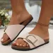 Designer 2025 New Fashion Flip Flops Beach Open Toe Flat Khaki Beige Black Plus Size Women Sandals_vogvips.com