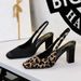 8320 French-style Women's New High-heeled With Square Toe, Versatile Chunky High Heel, Back Strap, Shallow Cut, Suitable_vogvips.com
