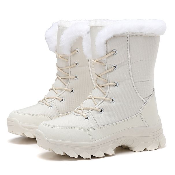 Winter Winter Thick Anti Cold Snow Boots With Velvet For Women, Warm High Top Cotton Shoes, Versatile Large Cotton Anti Slip Boots_vogvips.com