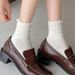 3/5/6/10 Pair Ruffled Mid Length Women Breathable Solid Color Set Spring And Autumn Comfort Sweat-aborbing Girl'_vogvips.com