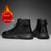 Men's Winter Chelsea Boots With Side Zipper & Faux Fur Lining - Slip-Resistant Rubber Sole, Comfortable & Stylish Casual Work Boots For Fall & Winter_vogvips.com