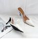 Women's White Bag & Transparent Heels Set – Long Handle Sausage Purse With 7CM Pointed Pumps (Retro-Futurism Combo)_vogvips.com