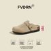 Upgraded 4CM Cork Sole Flat Women's Retro Thick Leather Half Slippers Brown Apricot Gray Beige Summer Outdoor Fashion_vogvips.com