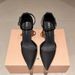 New Black Pointed-toe Slip-on High-heeled Women's Stiletto Shoes, 9.5cm, Hollow, Single Shoe, Sexy Style, Summer Sandals_vogvips.com