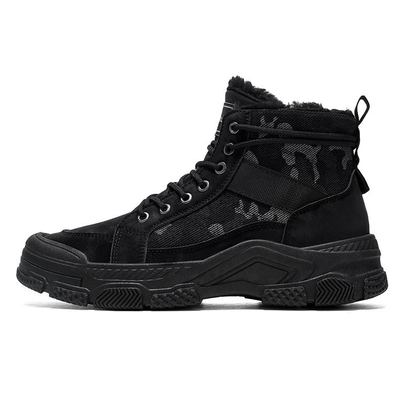 Men's Shoes Fleece High-top Martin Boots Men's Non-slip Thickened Thermal Shoes Fleece Thick-soled Non-slip Mountaineering Shoes_vogvips.com