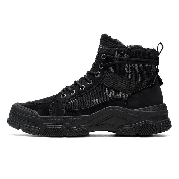 Men's Shoes Fleece High-top Martin Boots Men's Non-slip Thickened Thermal Shoes Fleece Thick-soled Non-slip Mountaineering Shoes_vogvips.com