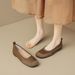 Square Head Single Shoes Women's Summer Flat Bottom Retro One-pedal Doudou Shoes Shallow Mouth Soft Sole Ballet Shoes_vogvips.com