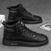 High-Top Sneakers Men Designed All Seasons, Featuring Non-Slip PU Sole And A White Laceless Design Suitable For Urban_vogvips.com