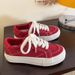 Lightweight Hong Kong Style Red Breathable Canvas Shoes Women's Low-top Casual Board Shoes Hong Kong Style_vogvips.com