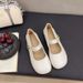 Gentle Flat-soled Single Shoes Women's Shallow Mouth Mary Jane Women's Shoes Two Wear Soft-soled Small Leather Shoes_vogvips.com