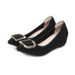 Mom Summer Rhinestone 2026 Spring Autumn New Style Hidd Loafers Pointed Toe Wedge Heel Black Office Work Shoes For_vogvips.com