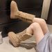 Tall Snow Boots Women's Fleece Fleece Long Tube Thick Bottom But Knee Belt Buckle Snow Cotton Boots_vogvips.com