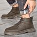 High Top Men's Leather Boots Men's Sewing Thread Warm Top Martin Boots Brown Shoes Casual_vogvips.com