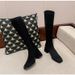 2025 Heel New Women's High Stretch Versatile Square Toe Long Petite Over-the-Knee Boots Suede_vogvips.com