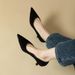 Black Versatile Small Shallow Mouth For Women In Spring And Autumn 2025 New Pointed Middle Heel Fashion High Heels_vogvips.com