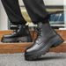 Men's Shoes Casual Big Head Leather Boots Thick Sole Inner Height Increase High Top Leather Shoes Martin Boots_vogvips.com