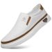 2026 Spring And Autumn New Men's Casual Leather Shoes, Leather, Soft Sole, Slip-On Loafers, White Shoes 365_vogvips.com